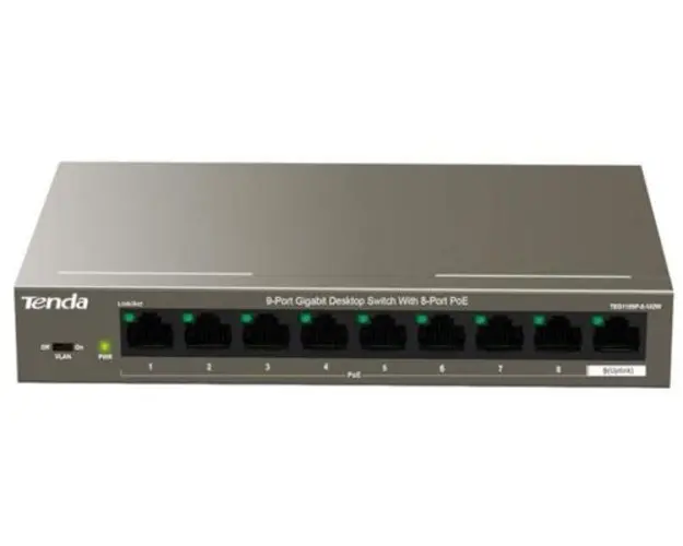 Switch Tenda TEG1109P-8-102W, Gigabit, 8 Porturi, PoE