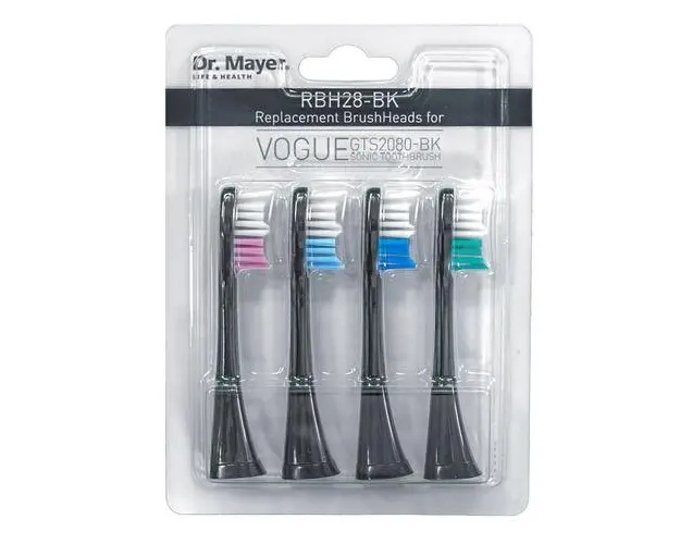 Rezerve periuta electrica GTS2080 Dr.Mayer, 4buc (Negru)