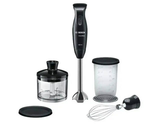Mixer vertical Bosch CleverMixx MSM2650B, 600 W, Lame QuattroBlade (Negru/Inox)