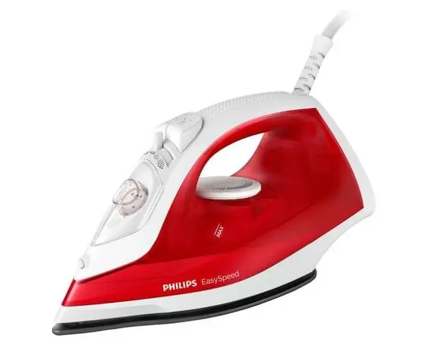 Fier de calcat Philips EasySpeed GC1742/40, 2000 W, Rezervor 220 ml, 25 g/min, Jet de abur 90 g, Talpa antiaderenta, Glisor anticalcar (Alb/Rosu)