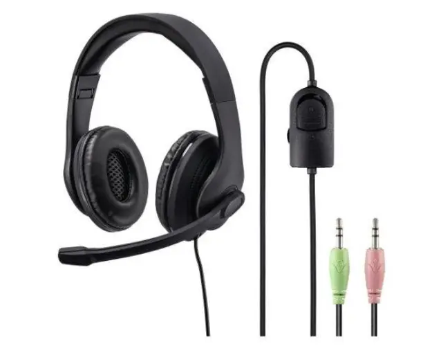 Casti Stereo Hama HS-P200, Jack 3.5mm, Microfon (Negru)