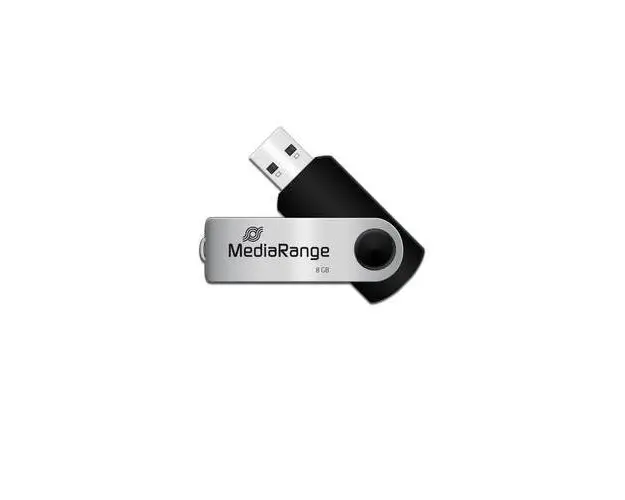Stick USB MediaRange MR908, 8GB, USB 2.0 (Argintiu/Negru)
