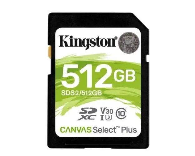 Card de memorie Kingston SDXC Canvas Select Plus, 512GB, Class 10, UHS-I U3 V30