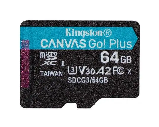 Card de memorie Kingston Canvas Go! Plus, MicroSDXC, 64GB, UHS-I, Class 10, U3, V30, A2 