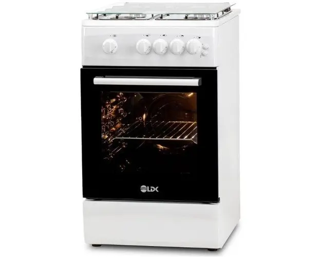 Aragaz LDK 5060 GRAI WH RMV NG, 4 Arzatoare, Gaz, Siguranta, Aprindere electrica (Alb)