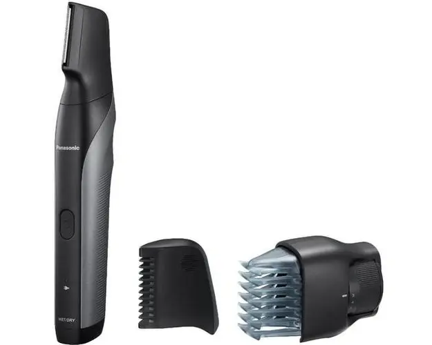 Trimmer pentru parul corporal Panasonic ER-GK80-S503, lavabil, accesoriu pentru zone sensibile (Negru/Argintiu)