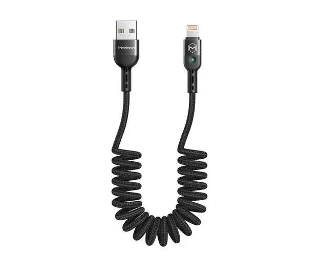 Cablu de date Mcdodo Omega, retractabil, USB- Lightning, 1.8m (Negru)