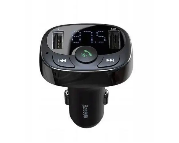 Modulator FM Baseus CCTM-01, 2 x USB, 3.4A, slot card SD, bluetooth (Negru)