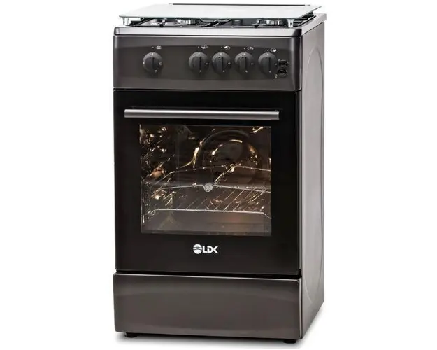 Aragaz LDK 5060 GRAI MAT BLACK RMV NG, 4 Arzatoare, Gaz, Siguranta, Aprindere electrica (Negru)