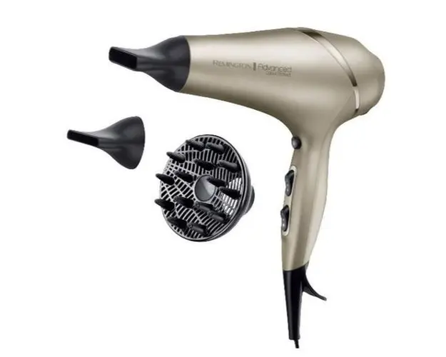 Uscator de par Remington Advanced Colour Protect AC8605, 2300 W, 3 setari de temperatura, 2 viteze, Generator de Ioni (Auriu)
