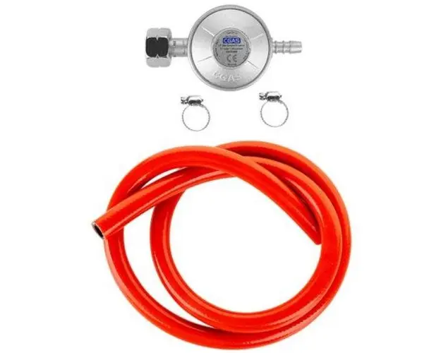 Set reductor Gaz cu furtun Teesa TSA0094, 1 m si coliere