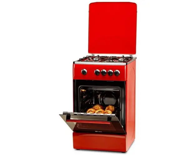 Aragaz LDK 5060 Red FR RMV LPG, Gaz, 4 Arzatoare, Siguranta (Rosu Ferrari)
