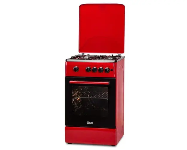 Aragaz LDK 5060 A RED RMV NG, Gaz, 4 Arzatoare, Siguranta, Aprindere electrica (Rosu)