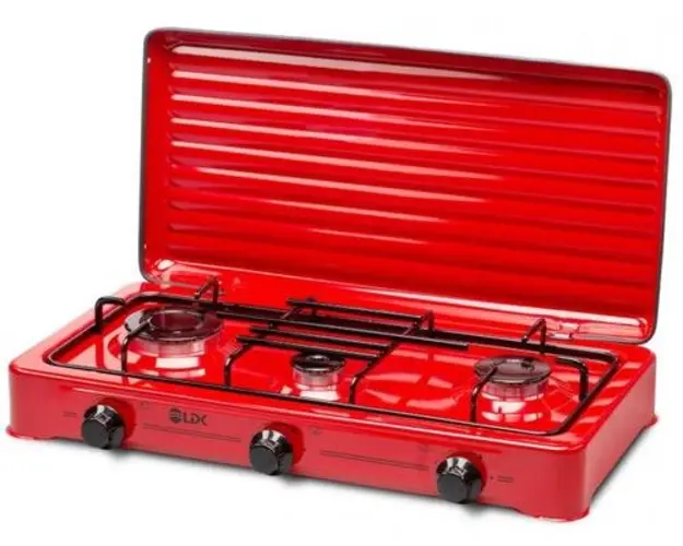 Plita de exterior LDK AMORFO 3 RED, Gaz, 3 arzatoare (Rosu) 