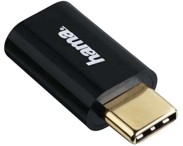 Adaptor Hama 178399, MicroUSB - USB Type-C (Negru)