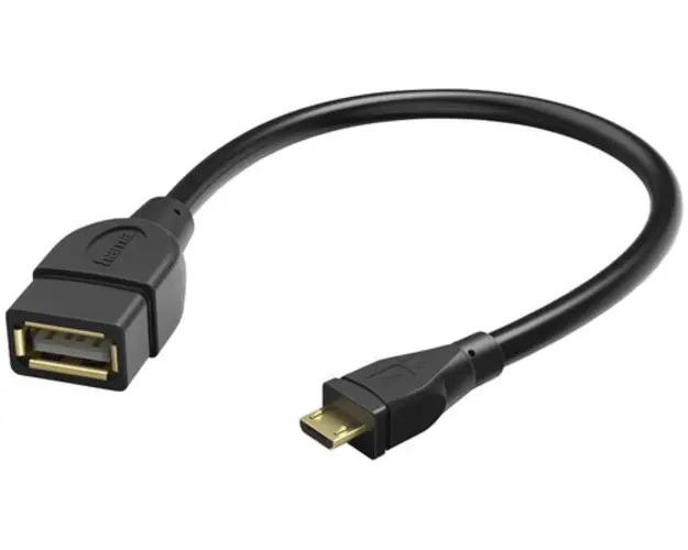 Adaptor Hama 178258, USB - MicroUSB, 0.15m (Negru)