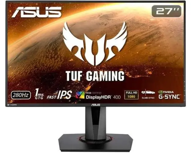 Monitor Gaming IPS LED ASUS 27inch VG279QM, Full HD (1920 x 1080), HDMI, DisplayPort, Boxe, Pivot, 280 Hz, 1 ms (Negru)
