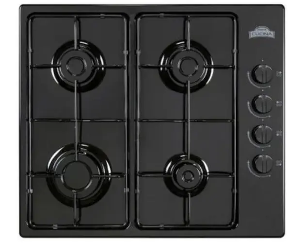Plita incorporabila Nuova Cucina PG60BLK, Gaz, 4 Arzatoare, Siguranta (Negru)