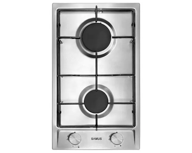 Plita incorporabila Samus PSG-32SX3, Gaz, 2 Arzatoare, Aprindere electrica, Siguranta (Inox)