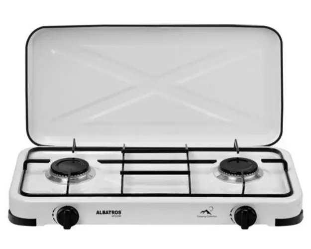 Plita de exterior Albatros APG21W, Gaz, 2 Arzatoare (Alb)