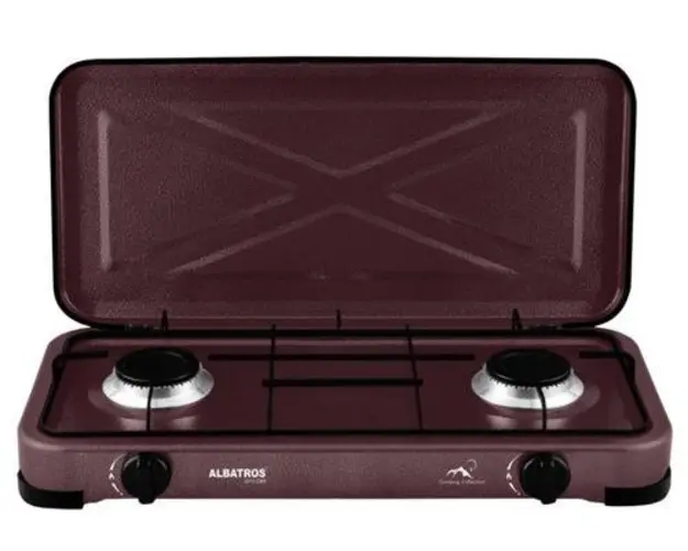 Plita de exterior Albatros APG21BR, Gaz, 2 Arzatoare (Maro)