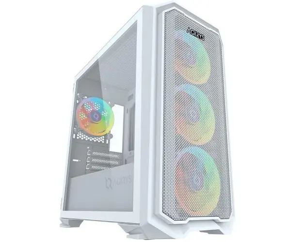 Carcasa AQIRYS Wezen ARGB, Mini Tower, Tempered glass (Alb)