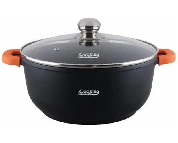 Semioala aluminiu turnat Heinner HR-SCO-A0340A, 18.5 L, 40x17.5 cm (Negru)