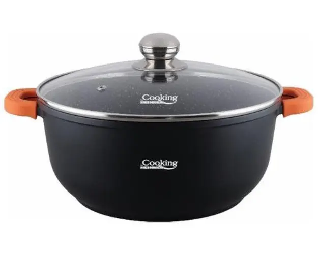 Semioala aluminiu turnat Heinner HR-SCO-A0336A, 13.5 L, 36 x 16 cm (Negru)