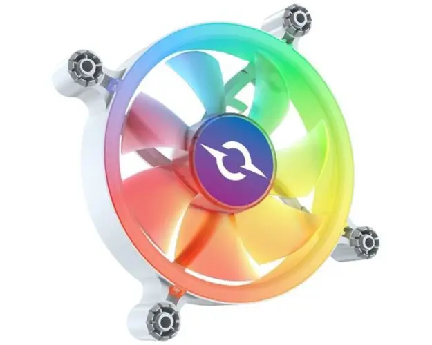Ventilator AQIRYS Cetus 6P-12SLI15W-RGB, 1200 RPM, Iluminare RGB (Alb)