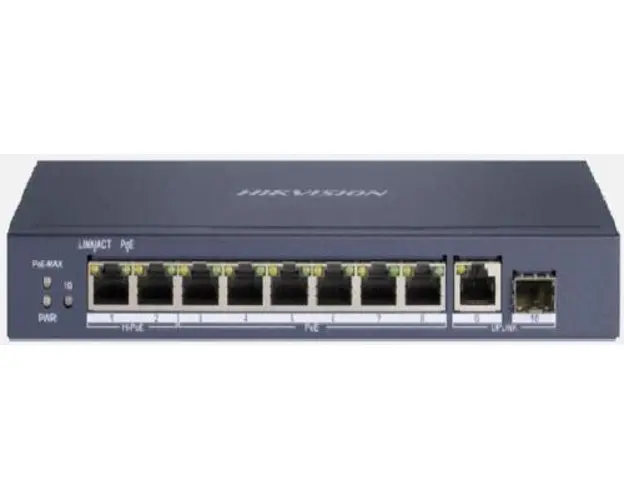 Switch Hikvision DS-3E0510HP-E, Gigabit, 8 porturi, PoE