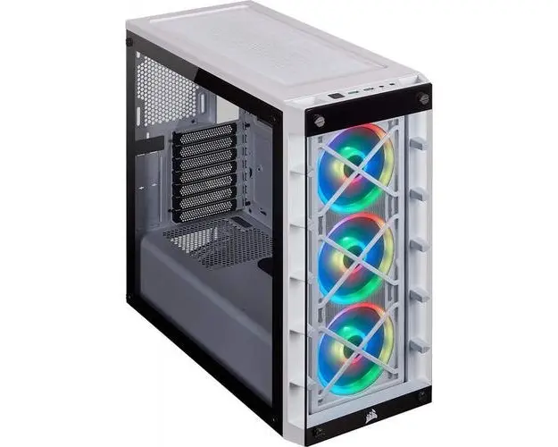 Carcasa Corsair iCUE 465X RGB, Middle Tower, Tempered glass (Alb)