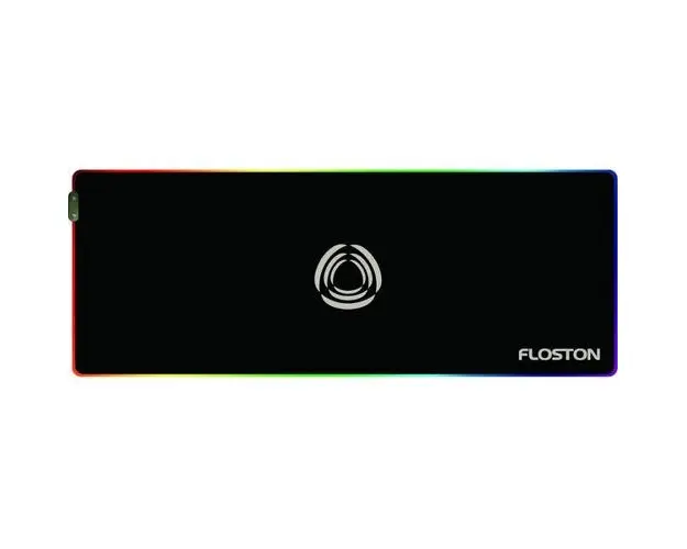 Mouse pad Floston Rainbow RGB (Negru)