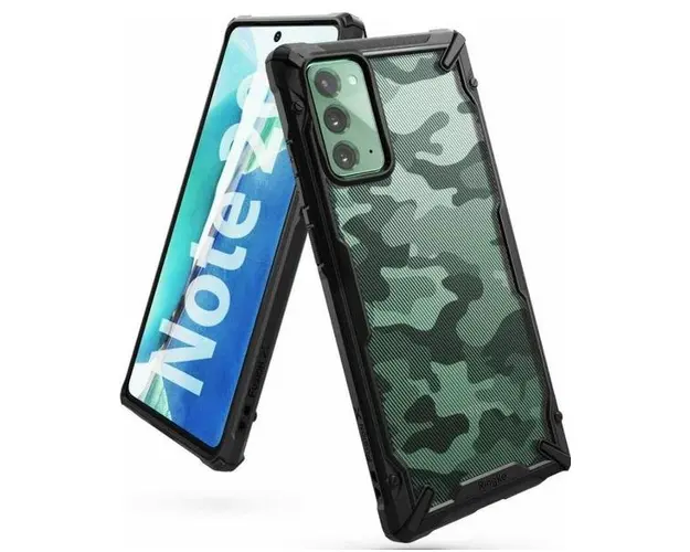 Protectie Spate Ringke Fusion X 8809716076659 pentru Samsung Galaxy Note 20 (Negru/Camuflaj)