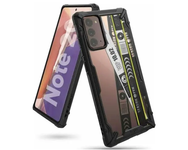 Protectie Spate Ringke Fusion X Ticket Band 8809716077656 pentru Samsung Galaxy Note 20 (Transparent/Negru)