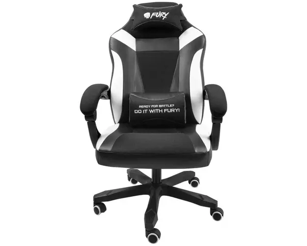 Scaun gaming Fury Avenger M+ (Negru/Alb)