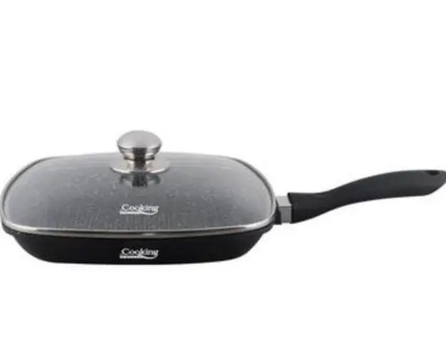 Tigaie grill aluminiu Heinner HR-SCO-A0928A, 28 x 4.5 cm (Negru)