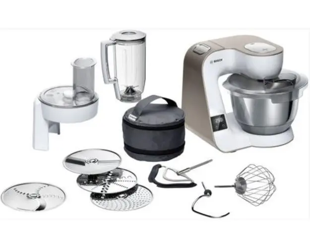 Robot de bucatarie Bosch MUM5XW20, 1000W, 7 viteze, 3.9 L (Alb/Auriu)