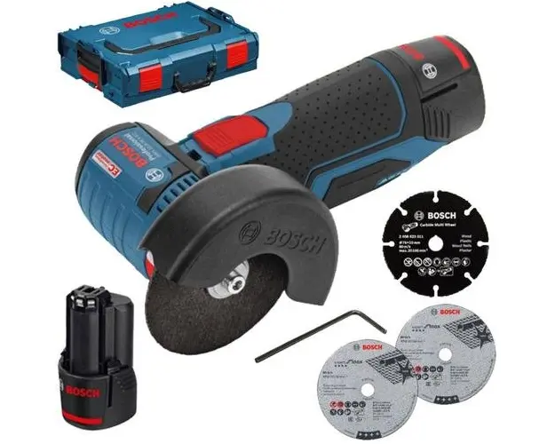 Polizor unghiular cu acumulator BOSCH GWS 12V-76, 2 acumulatori Li-Ion, 3Ah + L-BOXX