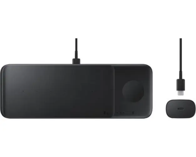 Incarcator wireless 3-in-1 Samsung EP-P6300TBEGEU, Fast charging, 9/7.5/3.5 W (Negru)