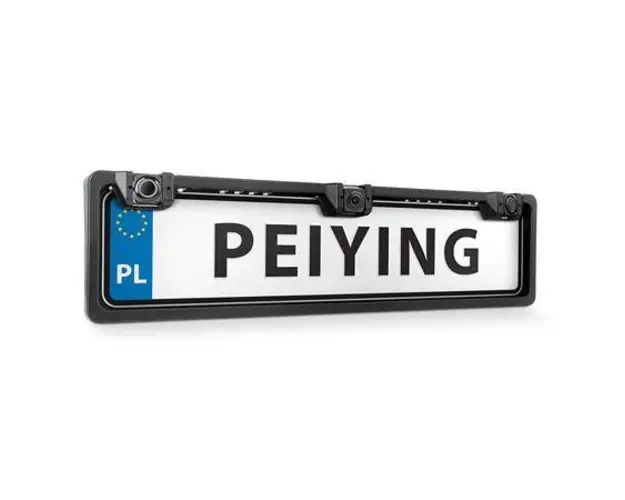 Camera video auto DVR Peiying PY0105P, tip placuta inmatriculare I, unghi vizualizare 140 grade, waterproof IP67 + 2 senzori de parcare (Negru)