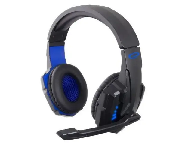 Casti Gaming Esperanza EGH450 Avenger, microfon, iluminare Led (Negru/Albastru)