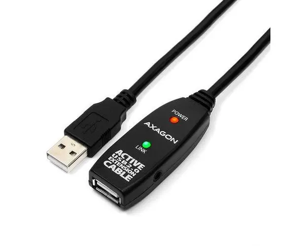 Cablu prelungitor activ USB 2.0 AXAGON ADR-210, 10m (Negru)