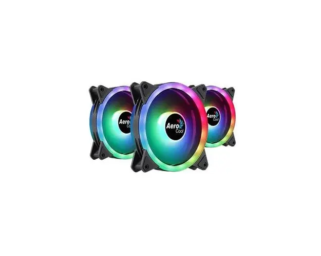 Set 3 ventilatoare Aerocool Duo 12 Pro 120mm, iluminare aRGB