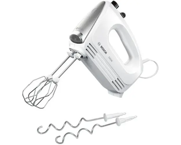 Mixer de mana Bosch CleverMix Spotlight MFQ25200, 500W, 4 viteze (Alb/Argintiu)
