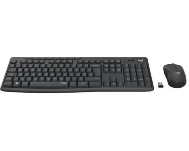 Kit wireless tastatura si mouse Logitech MK295 Silent, US layout, USB (Negru)