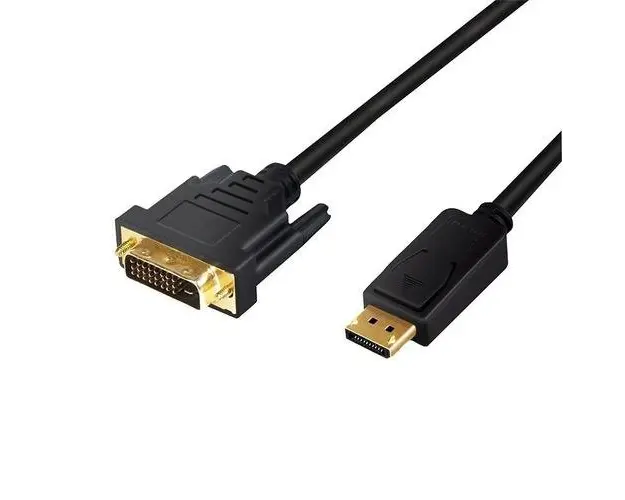 Cablu LOGILINK CV0133, DisplayPort - DVI-D DL, 5m, conectori auriti, Full HD/60Hz (Alb)