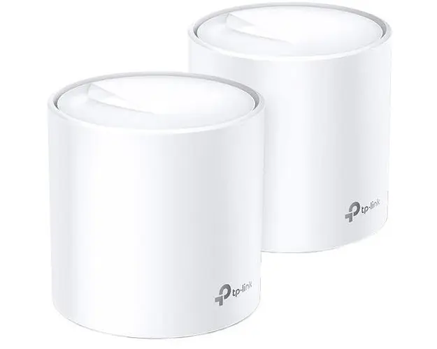 Sistem Mesh Wireless TP-Link Deco X20, Wi-Fi 6, Dual-Band, Gigabit, AX1800, cu acoperire completa pentru casa, Seamless Roaming, Self-Healing, Adaptive Path, Antivirus, Control Parental si Control Vocal, 2 pack (Alb)