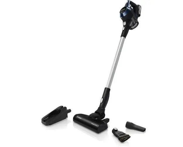 Aspirator vertical Bosch BCS611P4A, 18 V, 0.3 L, Autonomie 25 min. (Negru/Albastru)