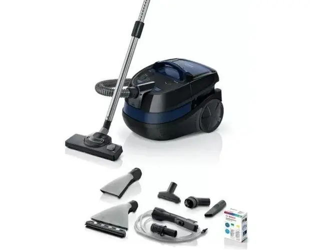 Aspirator cu spalare Bosch Wet&Dry BWD41700, 1700W, 2.5 L (Negru/Albastru)