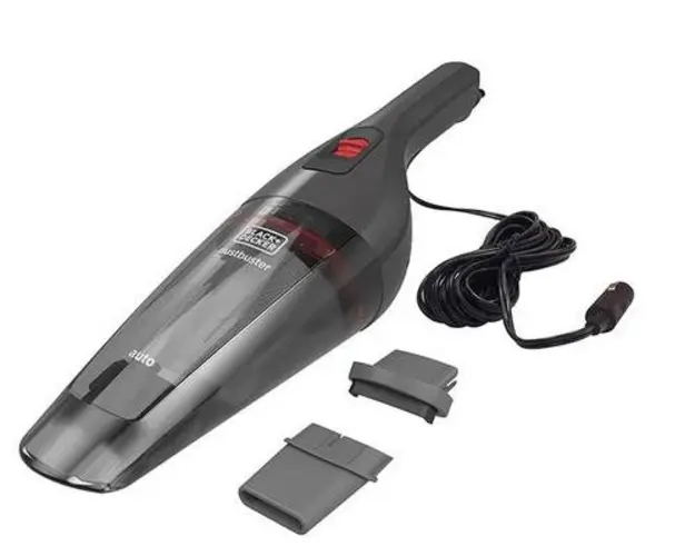 Aspirator auto Black&Decker NVB12AVA-XJ 12V, 6 accesorii, capacitate colectare 0.31l, cablu 5m (Gri)